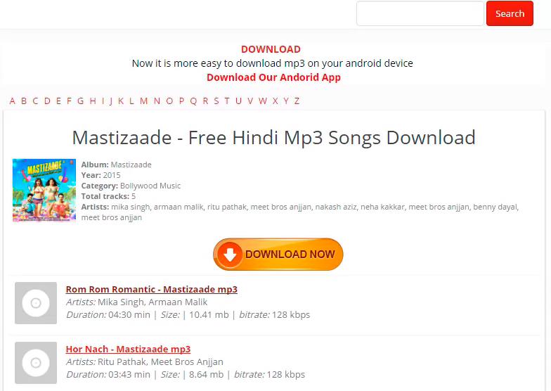 Скриншот сайта под download MP3 на бурж
